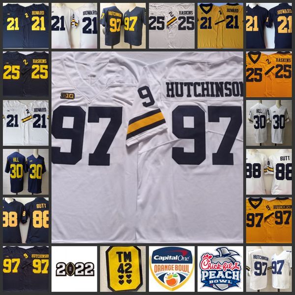 88 jake butt 97 aidan hutchinson jersey 21 desmond howard 25 hassan haskins jersey daxton hill michigan wolverines stitche college football, Black
88 jake butt 97 aidan hutchinson jersey 21 desmond howard 25 hassan haskins jersey daxton hill michigan wolverines stitche college football, Black