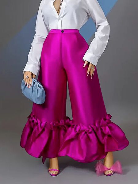 women high waist flare pants wide leg big size shiny fuchsia bell bottoms trousers dressy femme trendy party club outfits 4xl, Black;white
women high waist flare pants wide leg big size shiny fuchsia bell bottoms trousers dressy femme trendy party club outfits 4xl, Black;white