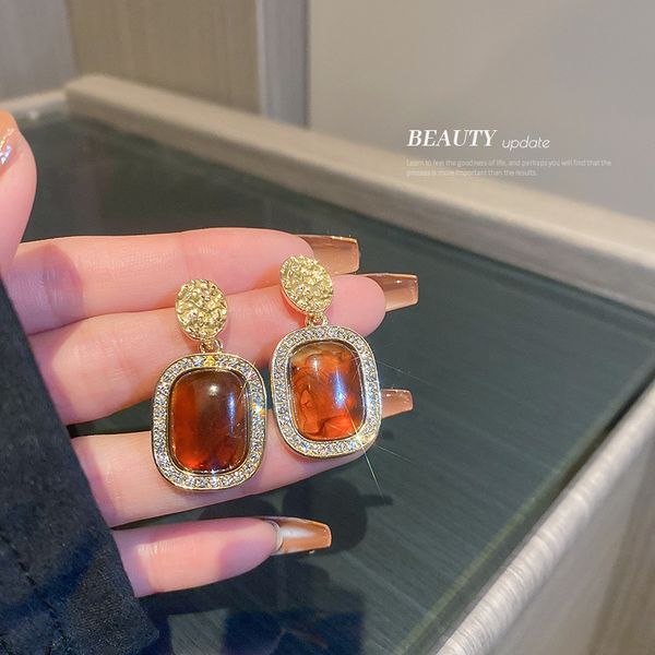 silver needle korean geometric diamond square resin earrings ins design sense temperamental earrings retro artistic eardrop for women, Golden
silver needle korean geometric diamond square resin earrings ins design sense temperamental earrings retro artistic eardrop for women, Golden