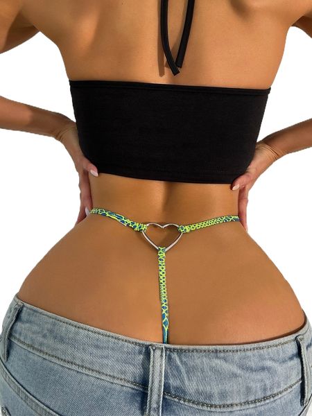 heart ring linked thong x0t5#, Black;red