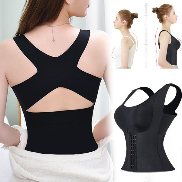 women reducing girdle posture corrector shapers bra seamless underwear slimming belly sheath cross back tank body fitness vest, Black;white
women reducing girdle posture corrector shapers bra seamless underwear slimming belly sheath cross back tank body fitness vest, Black;white
