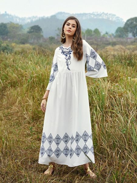 flounce sleeve argyle print dress i6s1#, Black;gray