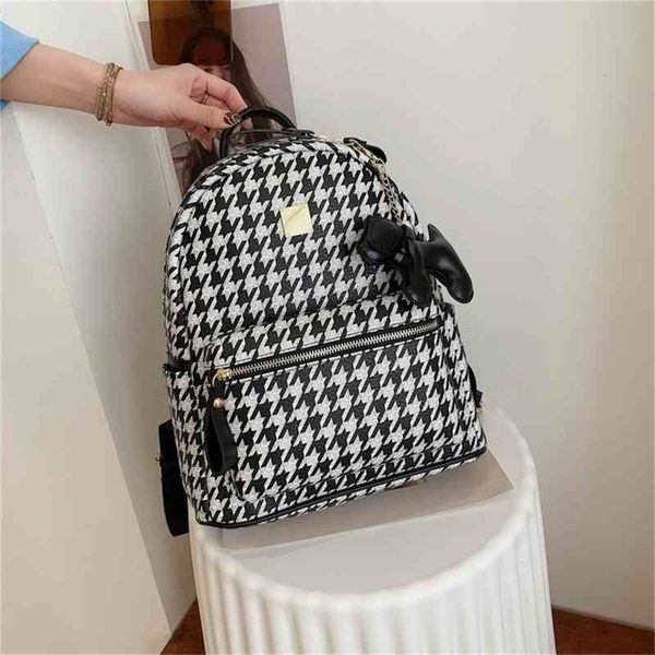 purse high sense backpack new girl checkered handbags womens leisure commuter