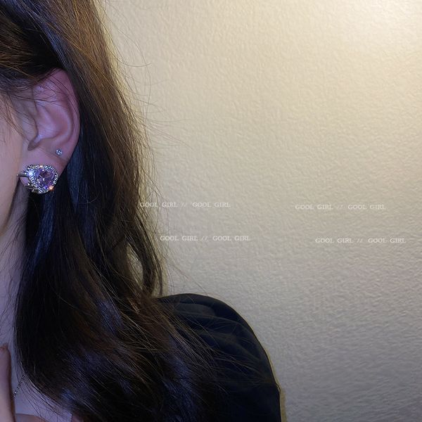925 silver needle korean fashion diamond love heart earrings temperament personality stud earrings simple sweet crystal ear rings women, Golden
925 silver needle korean fashion diamond love heart earrings temperament personality stud earrings simple sweet crystal ear rings women, Golden