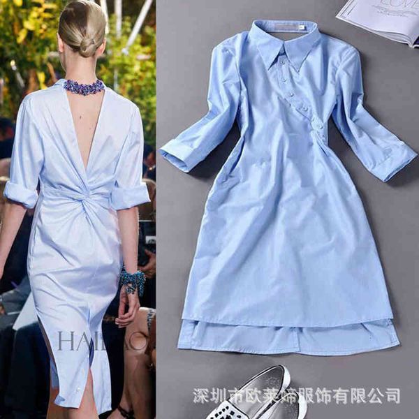 casual dresses 2022 fashion show high round blue and white medium sleeve dress, slim slim, backless shirt skirt u2v5, Black;gray
casual dresses 2022 fashion show high round blue and white medium sleeve dress, slim slim, backless shirt skirt u2v5, Black;gray