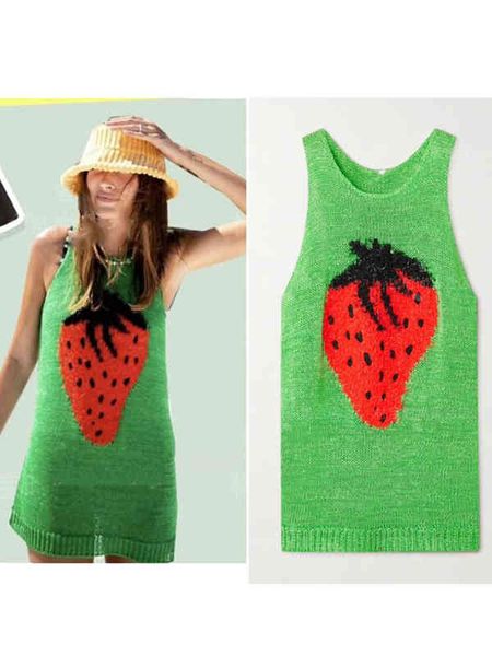 casual dresses niche spring summer large strawberry design vest dress green sleeveless knitted printed short skirt women's fashion, Black;gray
casual dresses niche spring summer large strawberry design vest dress green sleeveless knitted printed short skirt women's fashion, Black;gray