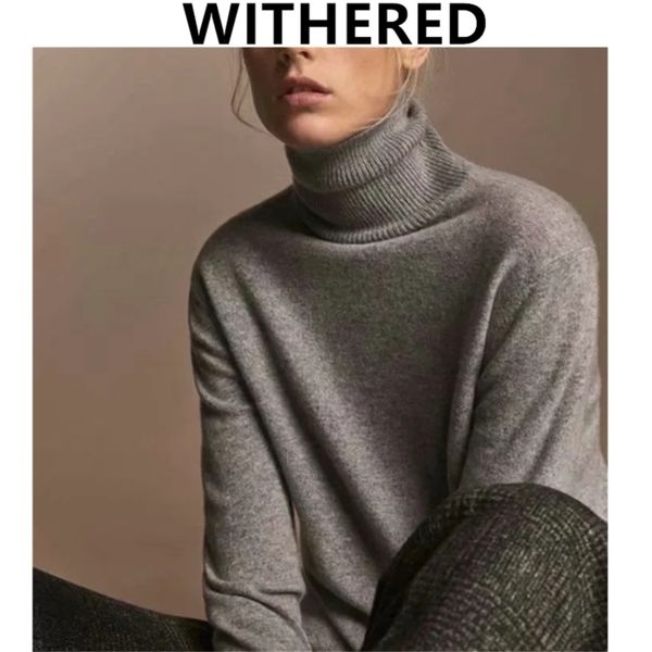 withered england style fashion simple solid turtleneck winter sweaters women pull femme causal sweaters women pullovers y200910, White;black
withered england style fashion simple solid turtleneck winter sweaters women pull femme causal sweaters women pullovers y200910, White;black