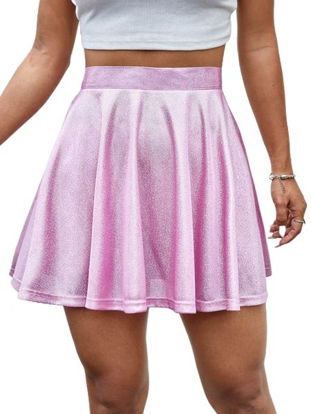 high waist glitter flare skirt a0ta#, Black