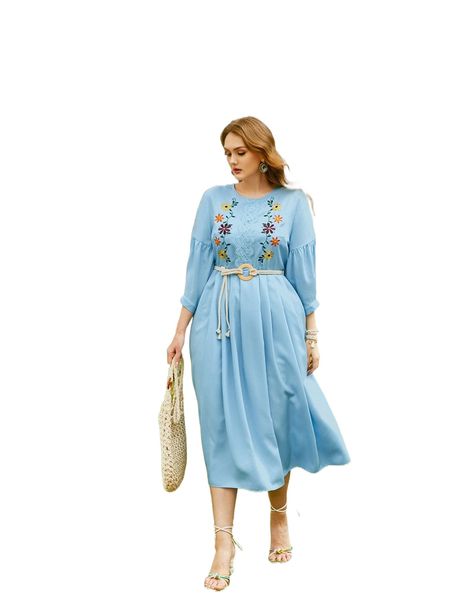 plus floral embroidery contrast guipure lace drop shoulder dress without belt 81zo#, Black
plus floral embroidery contrast guipure lace drop shoulder dress without belt 81zo#, Black