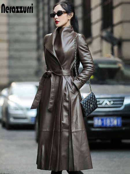 nerazzurri autumn long brown black soft faux leather trench coat for women belt skirted elegant luxury fashion 5xl 6xl 7xl 2022 l220728
nerazzurri autumn long brown black soft faux leather trench coat for women belt skirted elegant luxury fashion 5xl 6xl 7xl 2022 l220728