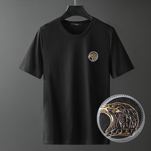 european eagle head embroidery fashion brand tshirt mens summer comfortable breathable large short sleeved casual 20622, White;black
european eagle head embroidery fashion brand tshirt mens summer comfortable breathable large short sleeved casual 20622, White;black
