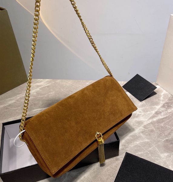 latest version of women's portable shoulder bag tassel chain high-end luxury simple leather flannel with folding gift box
latest version of women's portable shoulder bag tassel chain high-end luxury simple leather flannel with folding gift box