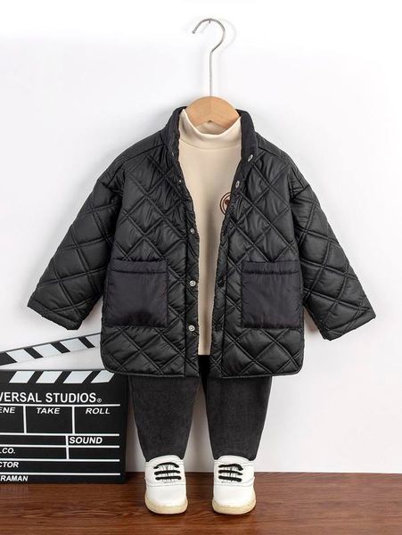 toddler boys 1pc dual pocket drop shoulder quilted coat she, Blue;gray
toddler boys 1pc dual pocket drop shoulder quilted coat she, Blue;gray