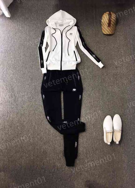 womens two piece pants classic streetwear fashion hooded jacket with logo-print black trousers 2 piece sets luxury designer tracksuits 0912, White
womens two piece pants classic streetwear fashion hooded jacket with logo-print black trousers 2 piece sets luxury designer tracksuits 0912, White