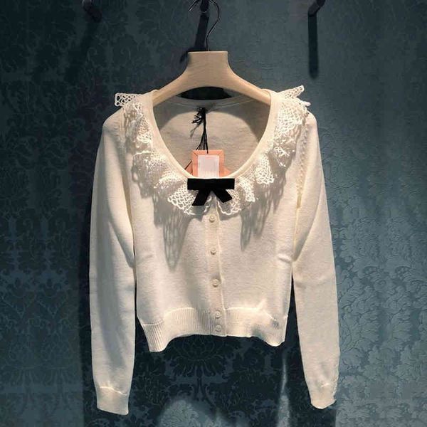 women's knits tees french niche autumn and winter baby collar bow slim fitting sweater simple long sleeve cardigan woman, White
women's knits tees french niche autumn and winter baby collar bow slim fitting sweater simple long sleeve cardigan woman, White