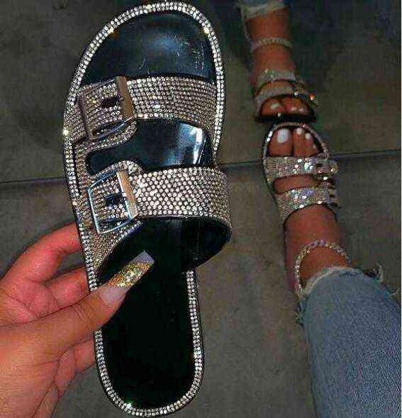 spring summer women double layer rhinestone flat non slip beach sandals outdoor casual candy color slippers home durable220514, Black
spring summer women double layer rhinestone flat non slip beach sandals outdoor casual candy color slippers home durable220514, Black