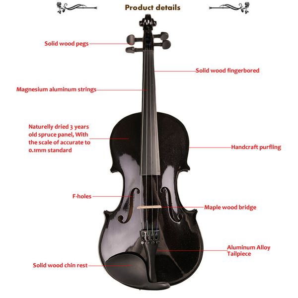tongling oil varnish beginner black violin maple wood student fiddle violino w/ bow shoulder rest case
tongling oil varnish beginner black violin maple wood student fiddle violino w/ bow shoulder rest case
