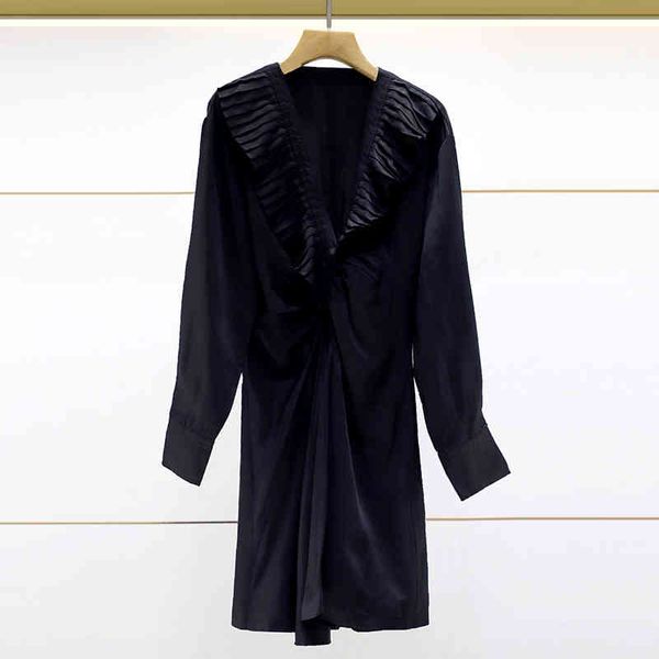casual dresses fadan s family light luxury dress autumn winter solid color v-neck pleated waist short skirt women, Black;gray
casual dresses fadan s family light luxury dress autumn winter solid color v-neck pleated waist short skirt women, Black;gray