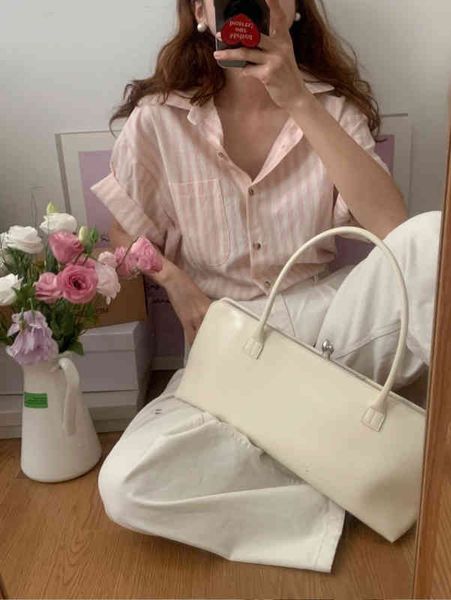 women's knits tees summer korean dongdamen ins french style polo neck loose vertical stripe short sleeved shirt x1, White
women's knits tees summer korean dongdamen ins french style polo neck loose vertical stripe short sleeved shirt x1, White