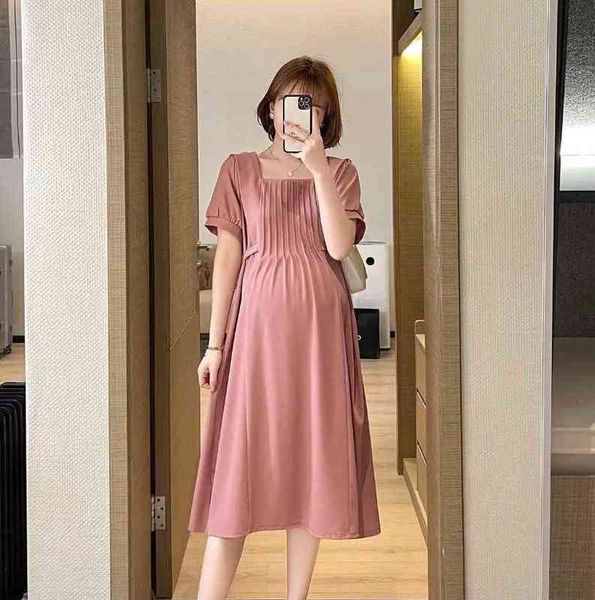 2630# summer french style pleated slim waist a line maternity dress elegant clothes for pregnant women ties waist pregnancy g220418, White
2630# summer french style pleated slim waist a line maternity dress elegant clothes for pregnant women ties waist pregnancy g220418, White