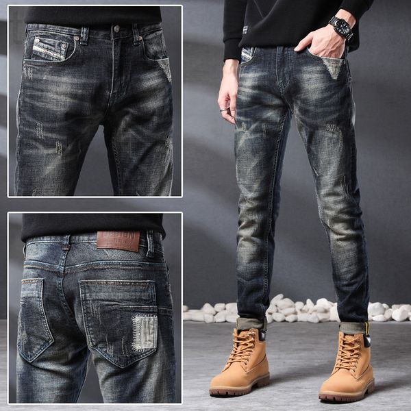 men's jeans designer handsome blue black scraped jeans men's 2022 spring and summer new slim fit small feet elastic straight pants
men's jeans designer handsome blue black scraped jeans men's 2022 spring and summer new slim fit small feet elastic straight pants