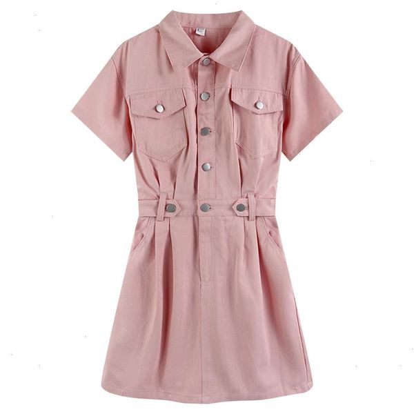 summer korean denim dress for women college style pink short sleeve mini dresses polo neck waisted thin vestidos l002, Black;gray
summer korean denim dress for women college style pink short sleeve mini dresses polo neck waisted thin vestidos l002, Black;gray
