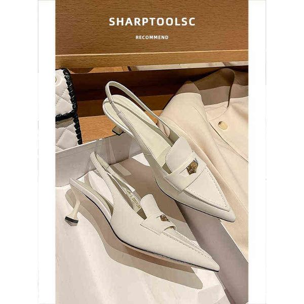 2022 new baotou sandals women's shoes summer fashion outerwear leather pointed toe high heels office casual women's shoes t220730, Black
2022 new baotou sandals women's shoes summer fashion outerwear leather pointed toe high heels office casual women's shoes t220730, Black