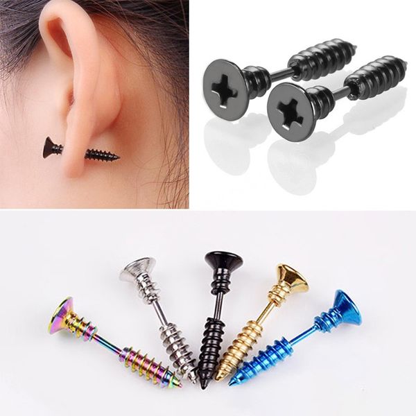 surgical steel screw stud earrings punk for men women cartilage earring anti allergic ear piercing tragus helix body jewelry, Golden;silver
surgical steel screw stud earrings punk for men women cartilage earring anti allergic ear piercing tragus helix body jewelry, Golden;silver