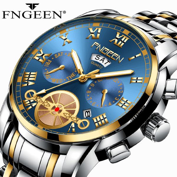men stainless steel watch business fngeen watches brand luxury male clock men's waterproof quartz with date wristwatch saat, Slivery;brown
men stainless steel watch business fngeen watches brand luxury male clock men's waterproof quartz with date wristwatch saat, Slivery;brown