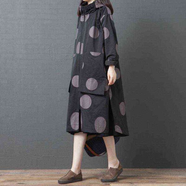 women's trench coats johnature leisure coat women clothes 2021 autumn full sleeve casual hooded single breasted polka dot long t220811, Tan;black
women's trench coats johnature leisure coat women clothes 2021 autumn full sleeve casual hooded single breasted polka dot long t220811, Tan;black