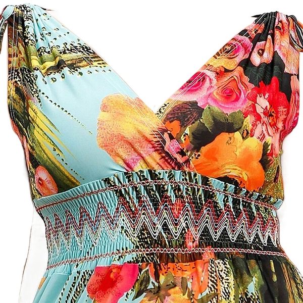 women's plus size sheath dress floral v neck sleeveless spring summer boho maxi long dress causal holiday dress x2ct#, Black