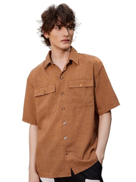 romwe guys flap pocket shirt a2f7#, White;black