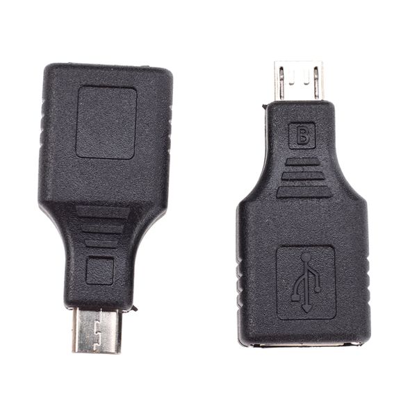 Image of Black USB 2.0 Type A Female To Micro B 5 Pin Male Plug OTG Host Adapter Converter Connector