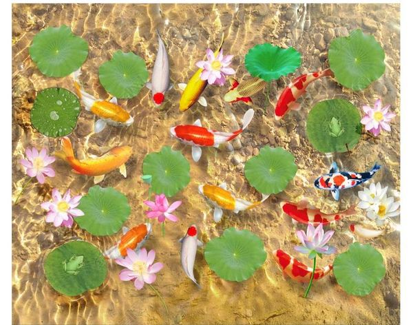 custom p flooring wallpaper 3d wall stickers modern pond lotus leaf fish 3d floor painting walls papers home decoration
custom p flooring wallpaper 3d wall stickers modern pond lotus leaf fish 3d floor painting walls papers home decoration