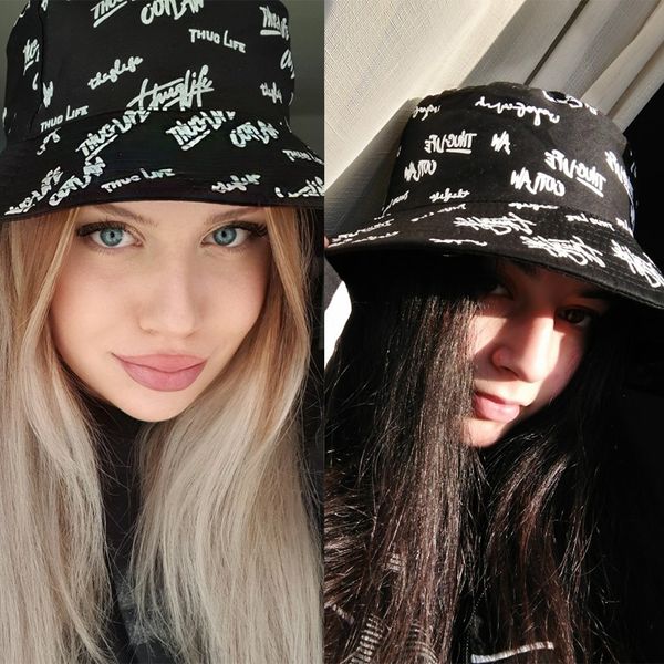 fashion letter graffiti bucket hat women summer spring black white men hip hop caps double-sided wear fisherman hats male panama, Blue;gray
fashion letter graffiti bucket hat women summer spring black white men hip hop caps double-sided wear fisherman hats male panama, Blue;gray