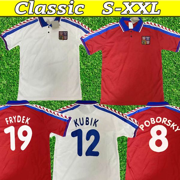retro soccer jersey czech republic 1996 1997 vintage uniform 96 97 home red classic football shirt #4 nedved #8 poborsky #19 frydek kubik s-, Black;yellow
retro soccer jersey czech republic 1996 1997 vintage uniform 96 97 home red classic football shirt #4 nedved #8 poborsky #19 frydek kubik s-, Black;yellow