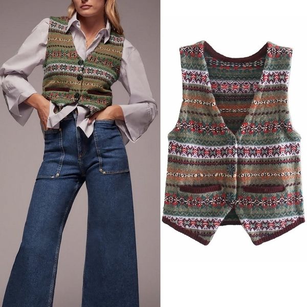 za sweater vest women printed vneck sleeveless coats fashion allmatch leisure womens knitted vest y201128, Black;white
za sweater vest women printed vneck sleeveless coats fashion allmatch leisure womens knitted vest y201128, Black;white