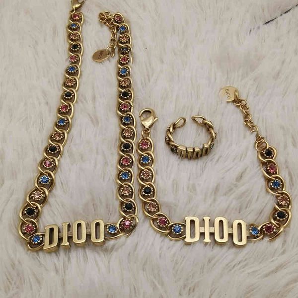 2022 factory wholesale new simple color diamond necklace bracelet ring old personality high sense women i, Silver
2022 factory wholesale new simple color diamond necklace bracelet ring old personality high sense women i, Silver