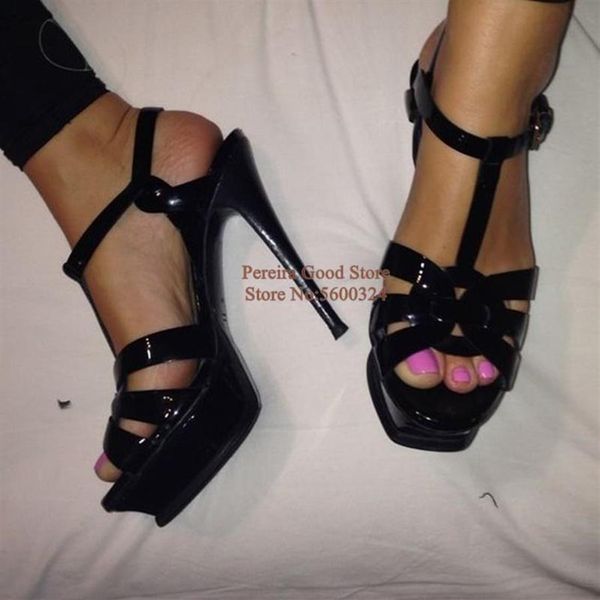 14cm high heels platform sandals patent leather t strap strappy red black blue stiletto dress shoes summe239k
14cm high heels platform sandals patent leather t strap strappy red black blue stiletto dress shoes summe239k