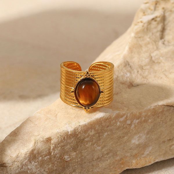 vintage style 18k gold plated 316l stainless steel wide statement rings natural stone tiger eye stone open ring for women girl jdr201781, Golden;silver
vintage style 18k gold plated 316l stainless steel wide statement rings natural stone tiger eye stone open ring for women girl jdr201781, Golden;silver