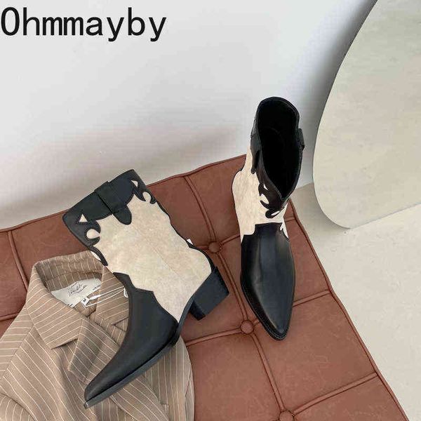 cowboy woman short boots women's pointed toe thick heel booties ankle zipper fashion black ladies shoes 220802
cowboy woman short boots women's pointed toe thick heel booties ankle zipper fashion black ladies shoes 220802