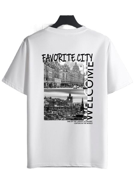 men building & letter graphic tee y3vi#, White;black