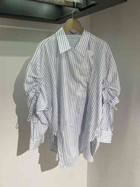 women's polos dangjia autumn striped shirt irregular white blue color matching loose female
women's polos dangjia autumn striped shirt irregular white blue color matching loose female