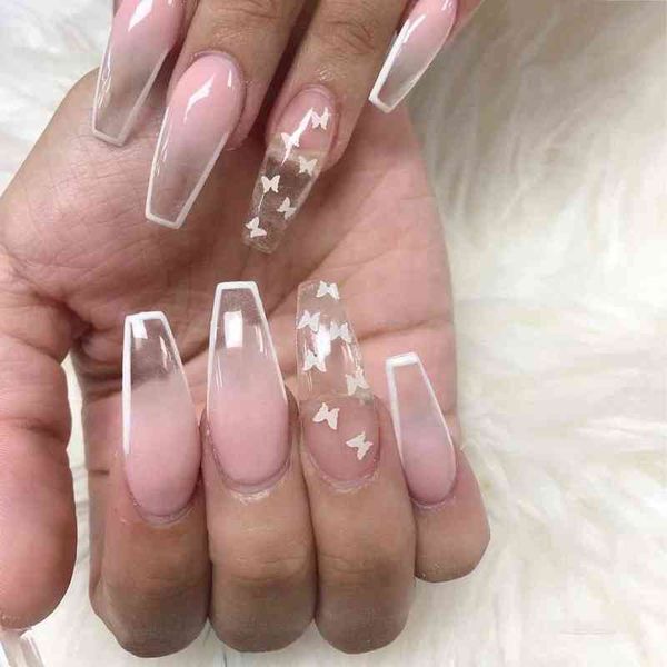 false nails 24pcs white french butterfly pattern fake full cover long coffin press on diy manicure nail art tools 0616
false nails 24pcs white french butterfly pattern fake full cover long coffin press on diy manicure nail art tools 0616