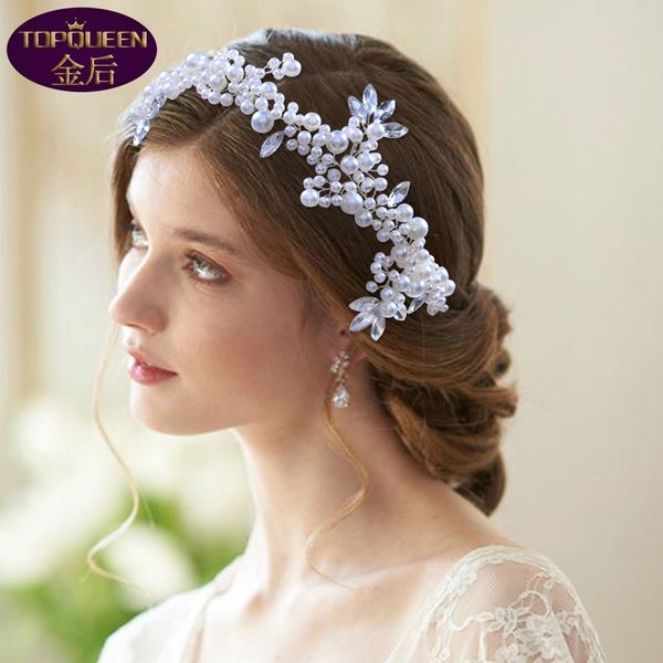 pearl hair band tiara baroque crystal bridal headwear crown rhinestone with wedding jewelry hair accessories bridal crowns headpieces, Silver 
pearl hair band tiara baroque crystal bridal headwear crown rhinestone with wedding jewelry hair accessories bridal crowns headpieces, Silver