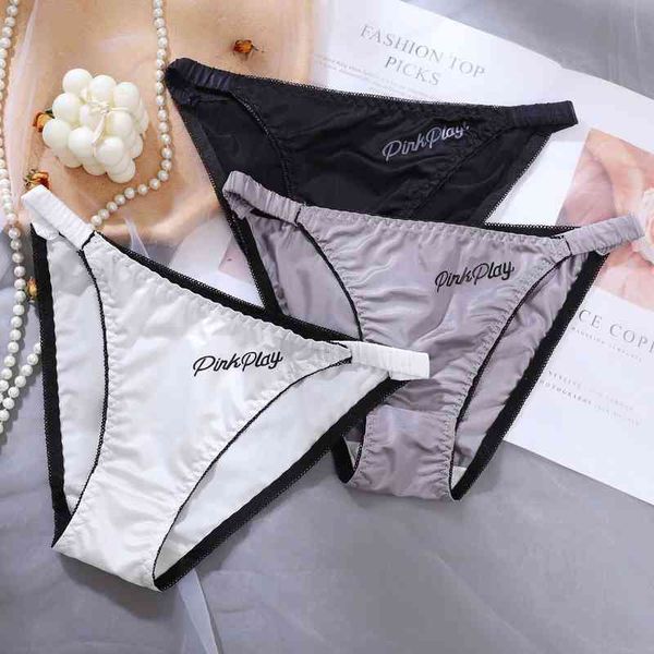 luxury underwear women's satin ice silk low waist printed letters sweet pure dire briefs, Black;white
luxury underwear women's satin ice silk low waist printed letters sweet pure dire briefs, Black;white