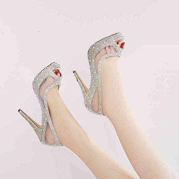 sandals fish mouth thin heel high heels women's waterproof platform handmade diamond mesh sandals color shoes, Black
sandals fish mouth thin heel high heels women's waterproof platform handmade diamond mesh sandals color shoes, Black