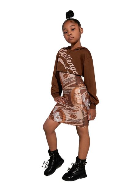 girls letter graphic crop sweatshirt & dollar print cami dress set w1xc#, Black;white
girls letter graphic crop sweatshirt & dollar print cami dress set w1xc#, Black;white