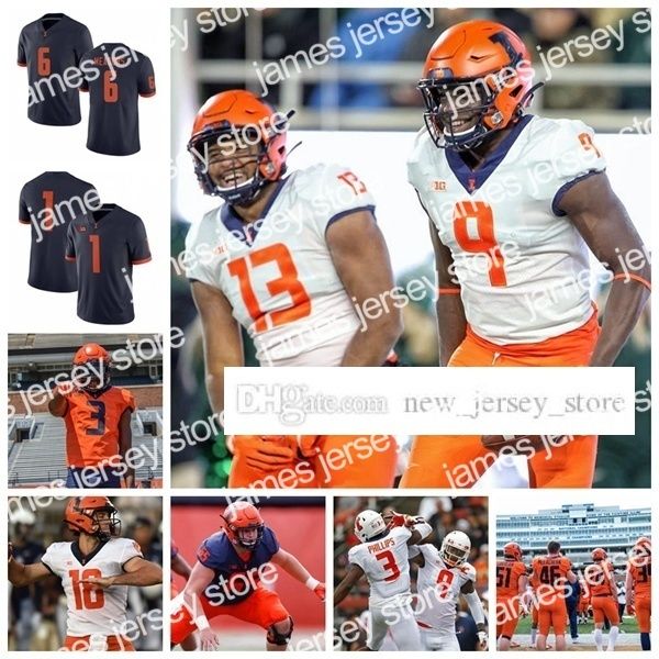 2022 ncaa custom illinois fighting college illini football jerseys stitched jenkins kevin hardy simeon rice justice williams jersey, Black
2022 ncaa custom illinois fighting college illini football jerseys stitched jenkins kevin hardy simeon rice justice williams jersey, Black