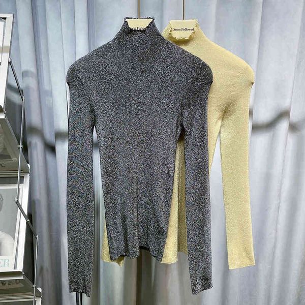 women's knits & tees spring special knitted bottoms women slim winter micro transparent gold thread long sleeved sweater on8p, White
women's knits & tees spring special knitted bottoms women slim winter micro transparent gold thread long sleeved sweater on8p, White